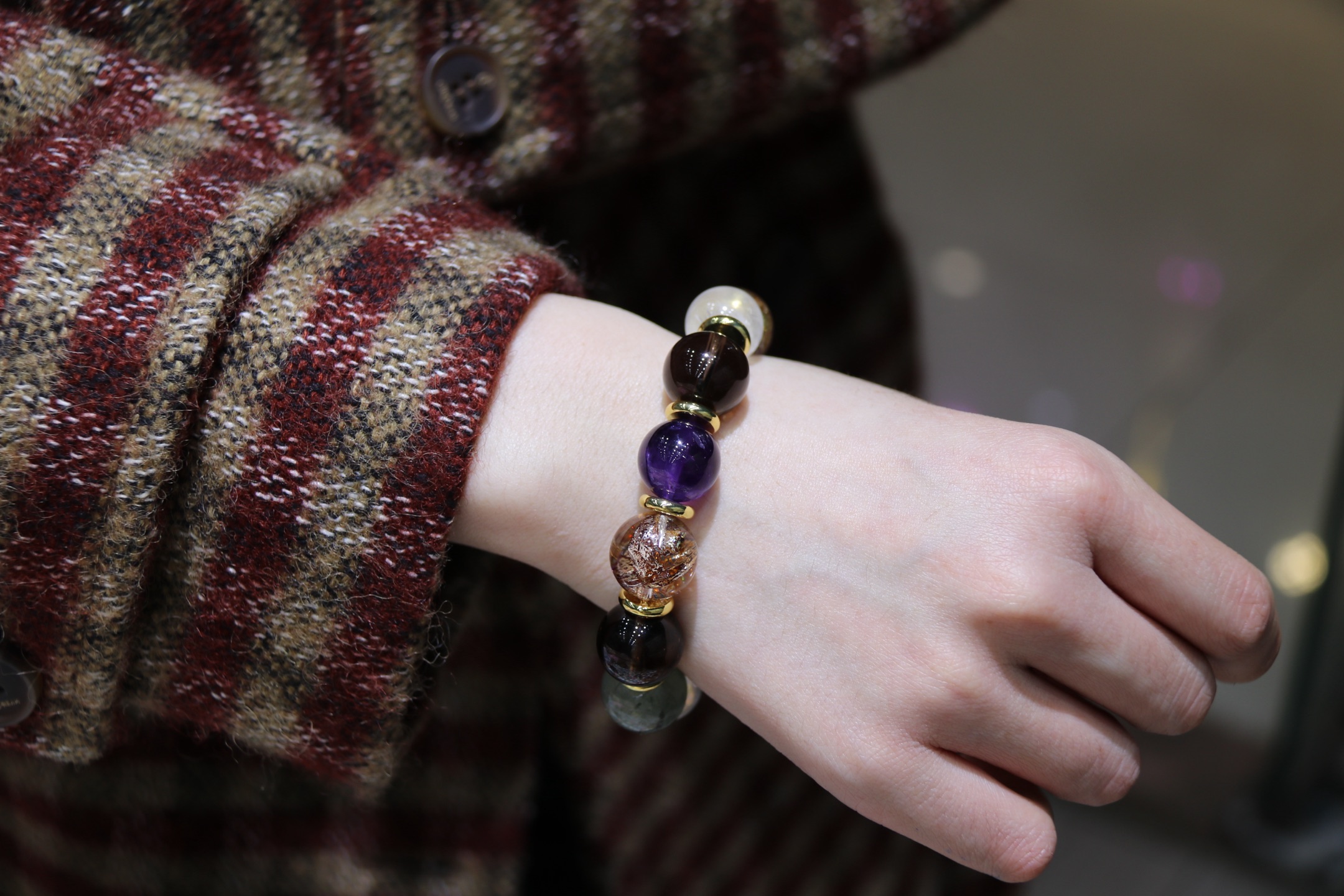【 Yajinpei Jewelry 】15mm green rutile (wood) opens up business opportunities and is full of treasure elements Application Scenario