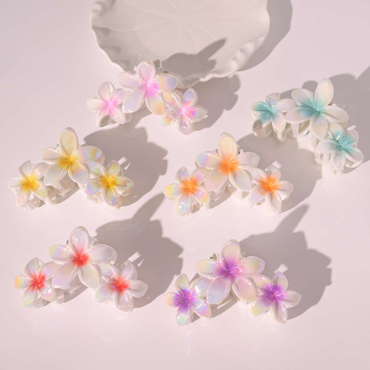 花朵陶瓷UV镀发饰抓夹时尚造型饰品