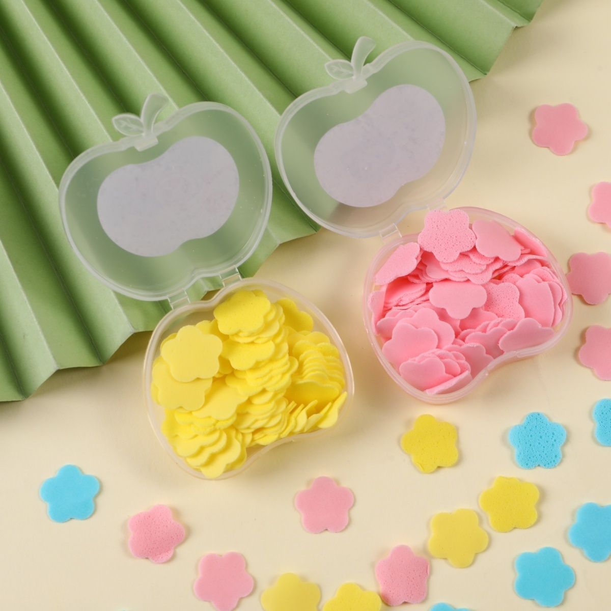 新款苹果香皂花洗手学校清洁盒子洗手干净香皂花造型好看苹果收纳盒产品图