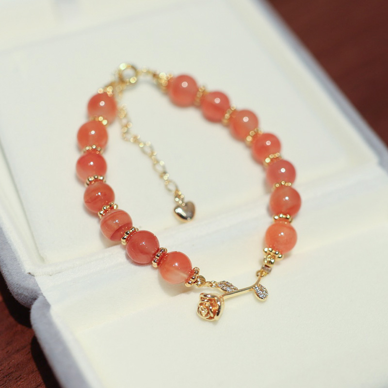 【 Ya Jin Pei Jewelry 】 Nan Hong Rose Flower Bracelet, Full pearl style, 7mm