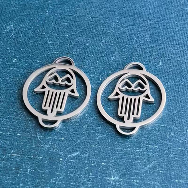 跨境外贸手爱心钛钢不锈钢手链吊坠项链DIY饰品配件连接器个性潮