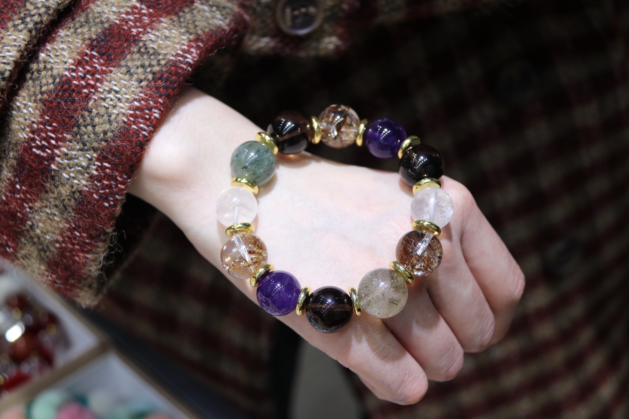 【 Yajinpei Jewelry 】15mm green rutile (wood) opens up business opportunities and is full of treasure elements Item Picture