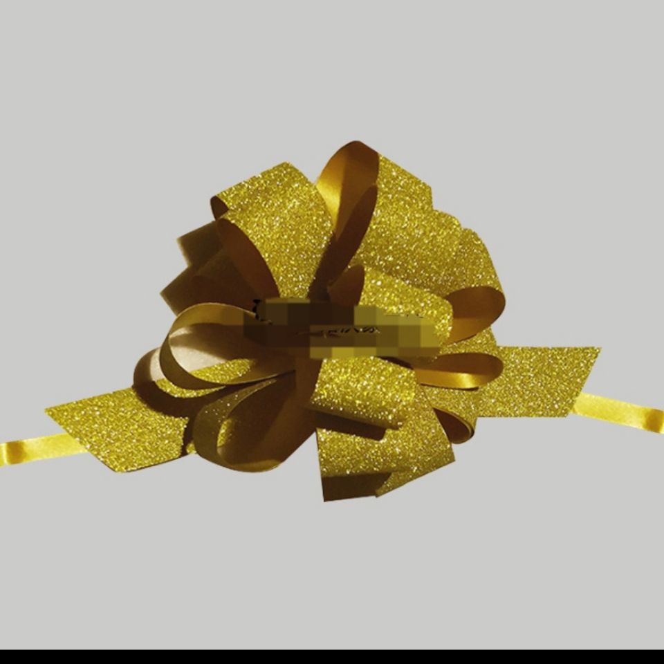 大号金葱花球结装饰拉花金葱纯色丝带闪亮花球礼品包装蝴蝶彩带详情图2