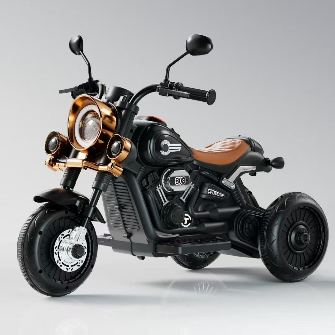 1一3一6岁儿童电动三轮摩托车可坐大人宝宝亲子车小孩电瓶车风车玩具产品图