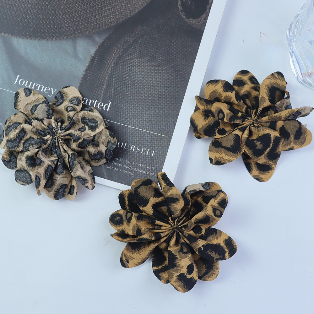 豹纹布艺花朵装饰品