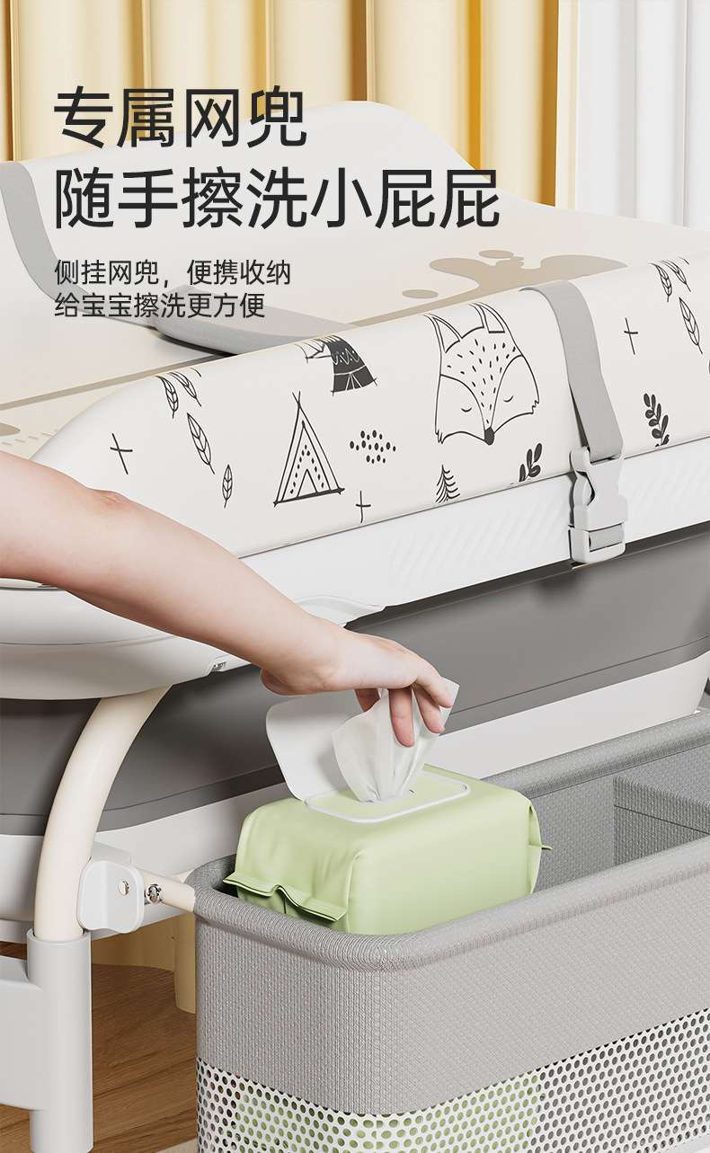 跨境三合一新生儿尿布台宝宝换尿布洗澡一体浴盆多功能移动抚触台婴儿护理台 详情图6