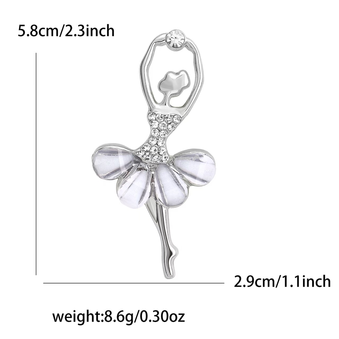 New elegant and stylish alloy rhinestone dancing girl brooch, fashionable and versatile women's clothing brooch accessory pin Application Scenario