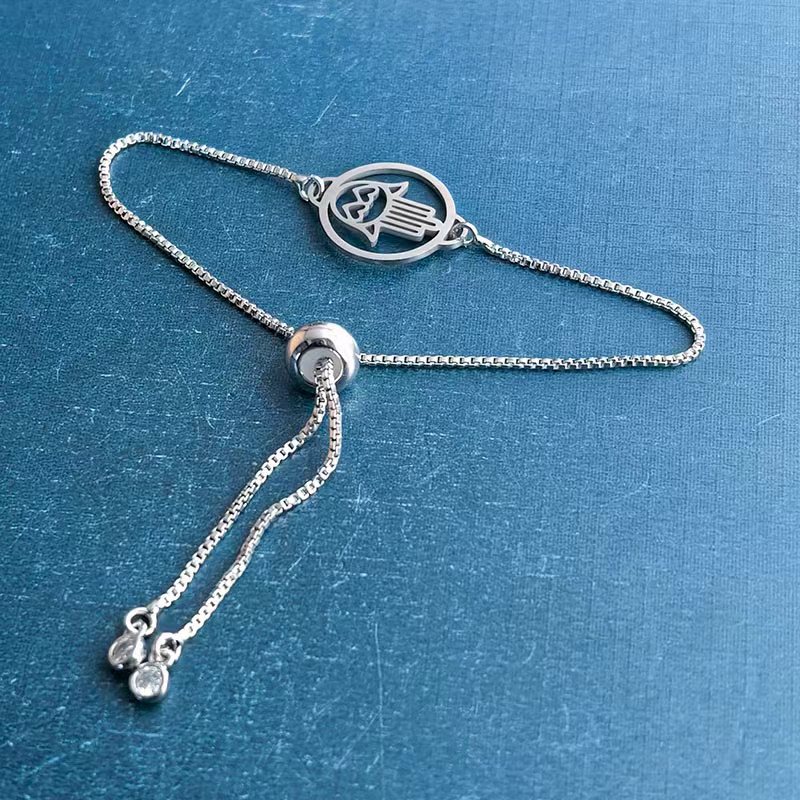 Cross-border foreign trade hand, love titanium steel stainless steel bracelet, pendant, necklace, DIY accessory, connector, personalized and trendy details Picture