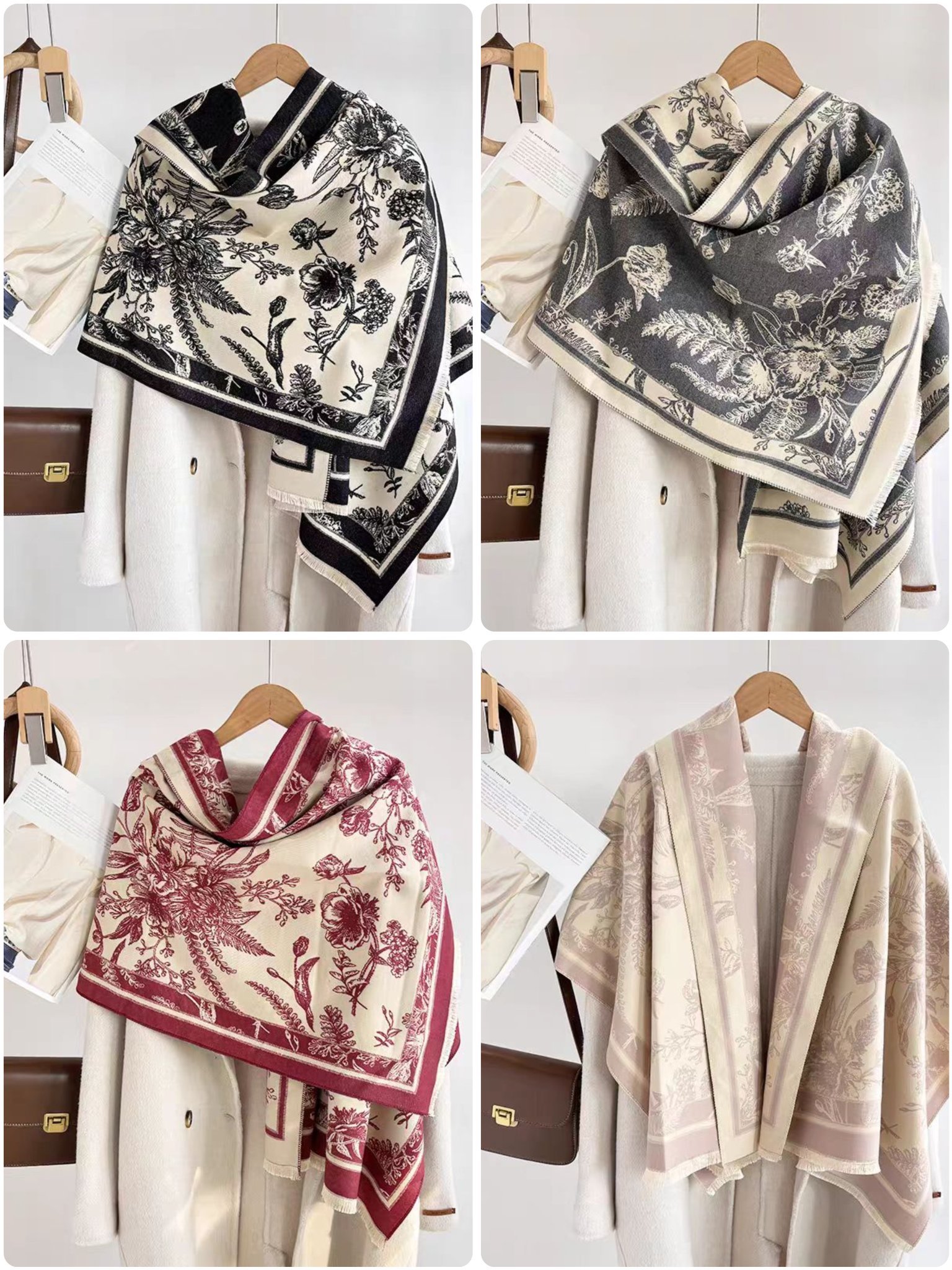 New cross-border wholesale scarves, e-commerce live streaming, high-speed jacquard series supply chain supply Item Picture