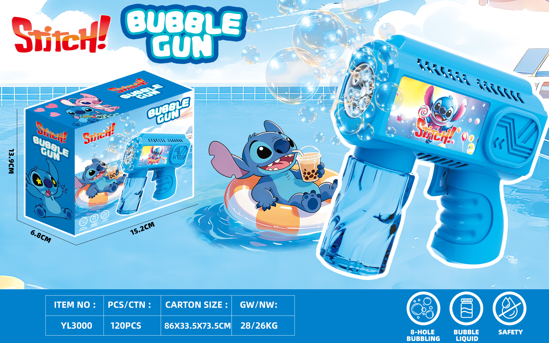 Trendy electric toys: bubble guns and water guns Specification image