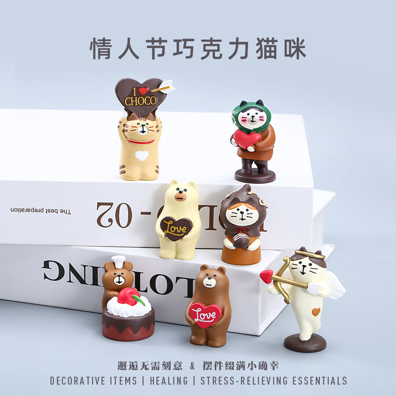 ZAKKA sundries, food toys, INS Japanese cat handcrafted ornaments, home decorations, resin small ornaments