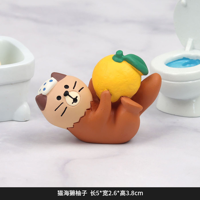 ZAKKA sundries, food toys, INS Japanese cat handcrafted ornaments, home decorations, resin small ornaments detail image 7