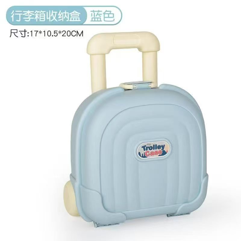 蓝色旋转收纳盒吧唧内衣收纳盒+收纳盒大容量防尘收纳箱