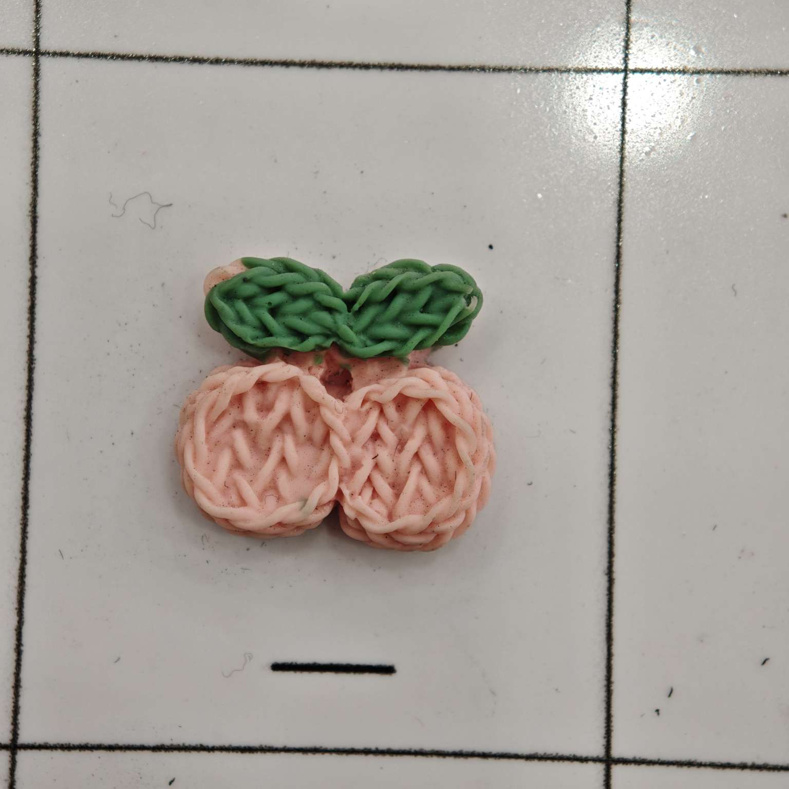 复古毛线感樱桃树脂贴片可爱少女心发饰鞋扣装饰小配件DIY树脂配件春日温柔感