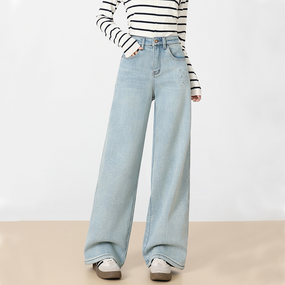 Nuevo azul claro no se adhiere a la pierna miraa jeans mujeres nuevo estilo de cintura alta slim pantalones de pierna ancha Application Scenario