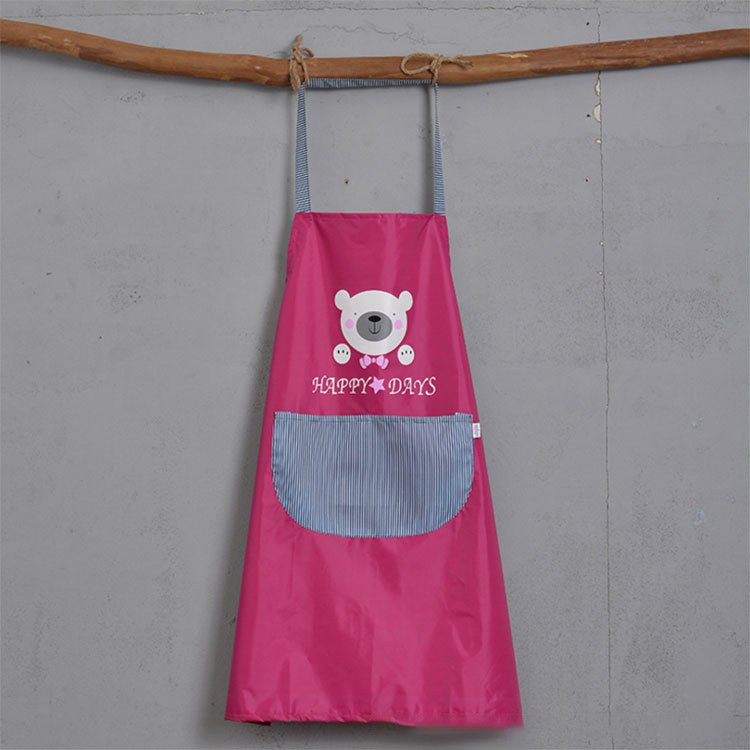 Korean cartoon wear-resistant kitchen oil-proof waistband, home and restaurant oil-proof work clothes, neck-hanging baking apron for adults