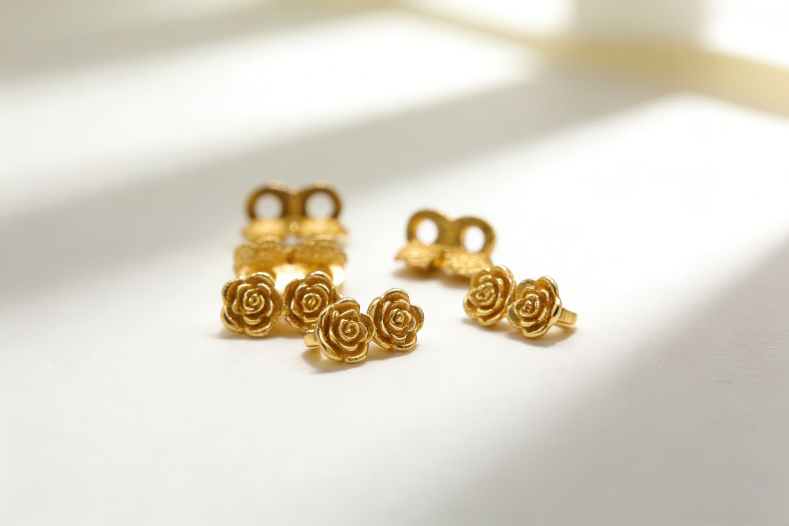 AWAYI阿哇伊 925 银镀金玫瑰隔珠 手工肌理 古风手串 DIY 配件 银饰批发