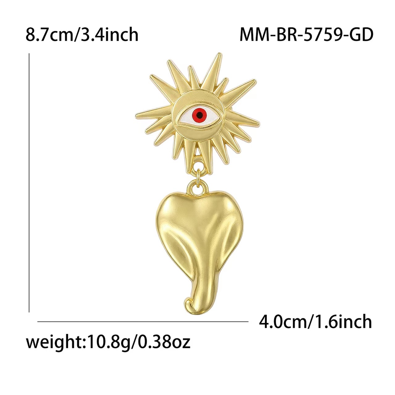 夸张设计感亚金眼睛鼻子胸针时尚西装大衣厂家直销批发百搭 详情1
