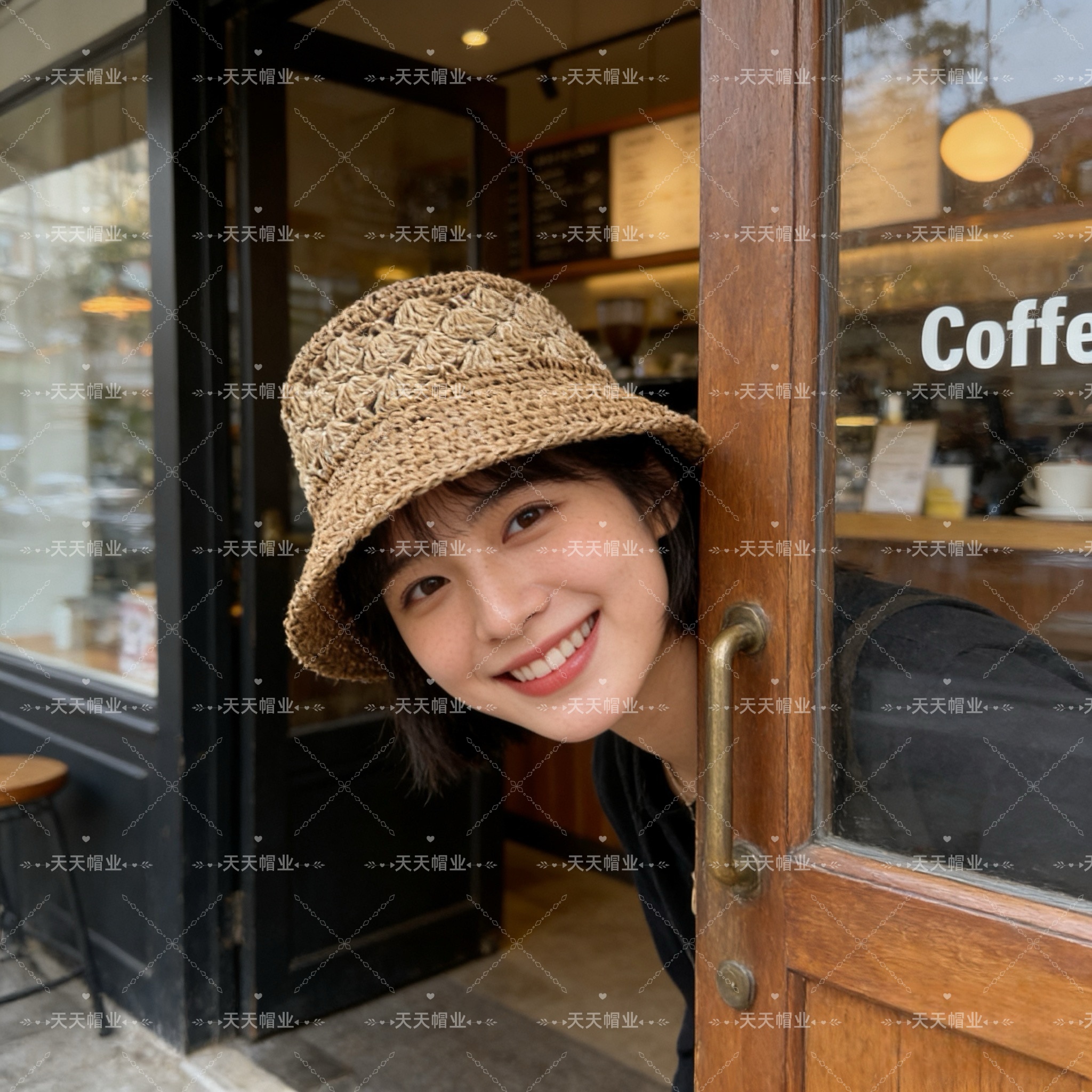 中花草编帽，沙滩防晒帽，可折叠纯手工编织帽子，小红书抖音热销款，草编织女性沙滩草帽小麦秸草帽秆环保