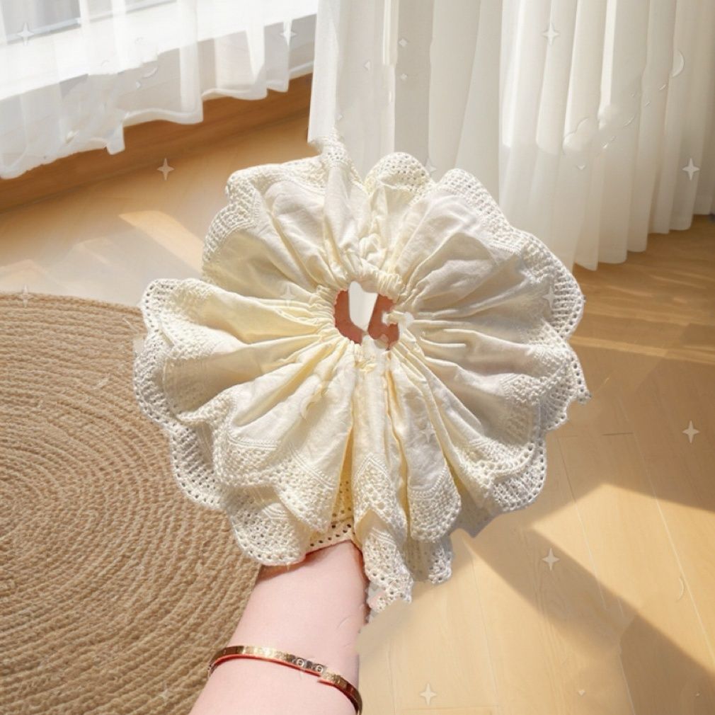 The 2026 summer new white lace hair tie and hair accessory is a sweet and luxurious choice for a high-end feel detail image 9