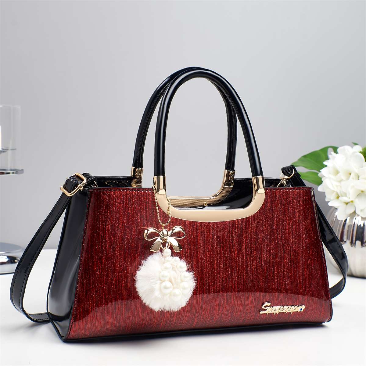 Textured women's bags, tote bags, women's crossbody waist bags, fashionable PU women's bags details Picture