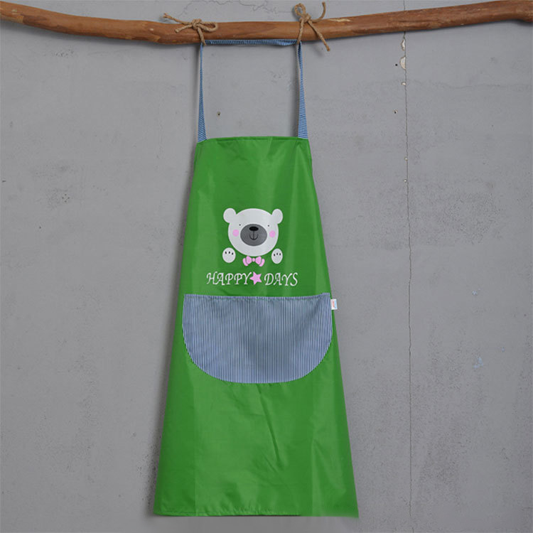Korean cartoon wear-resistant kitchen oil-proof waistband, home and restaurant oil-proof work clothes, neck-hanging baking apron for adults Application Scenario