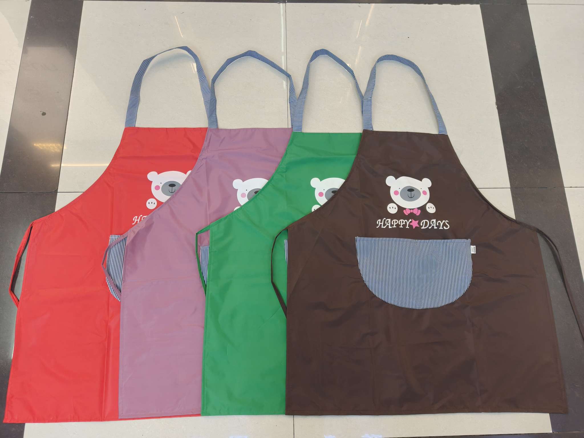 Korean cartoon wear-resistant kitchen oil-proof waistband, home and restaurant oil-proof work clothes, neck-hanging baking apron for adults pic 19