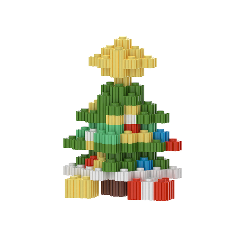 新款益智圣诞系列积木塑料玩具男孩女孩玩具一箱400盒随机混款