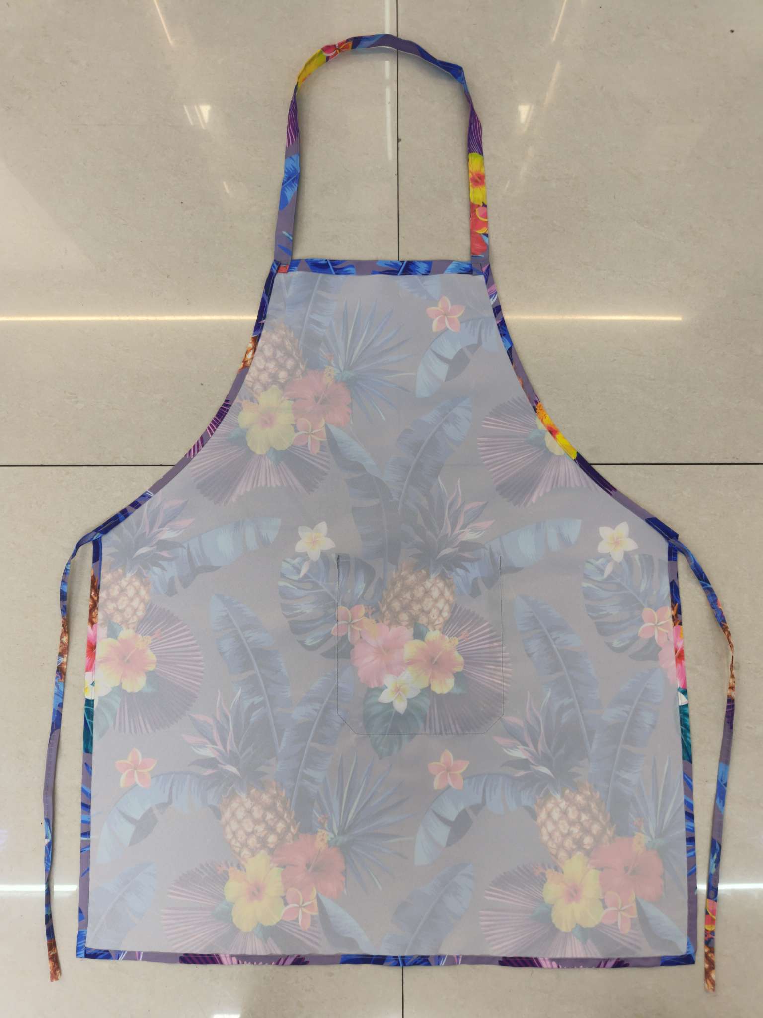 Nordic style classic green plant print pattern fresh apron cross-border chef sleeveless apron made and wholesale based on provided drawings pic 10