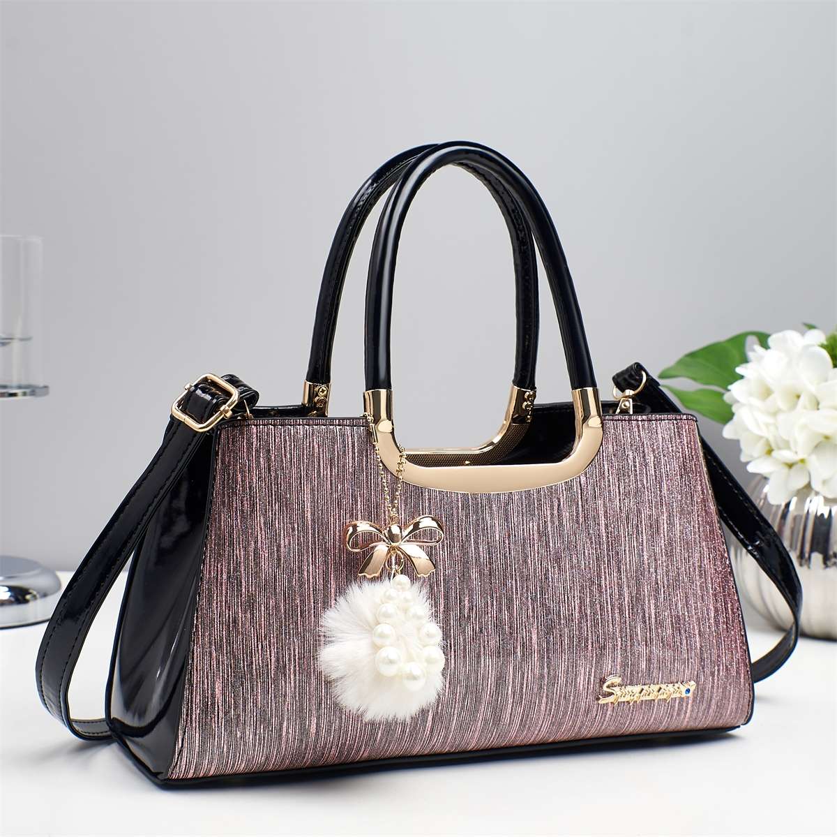 Textured women's bags, tote bags, women's crossbody waist bags, fashionable PU women's bags detail image 7