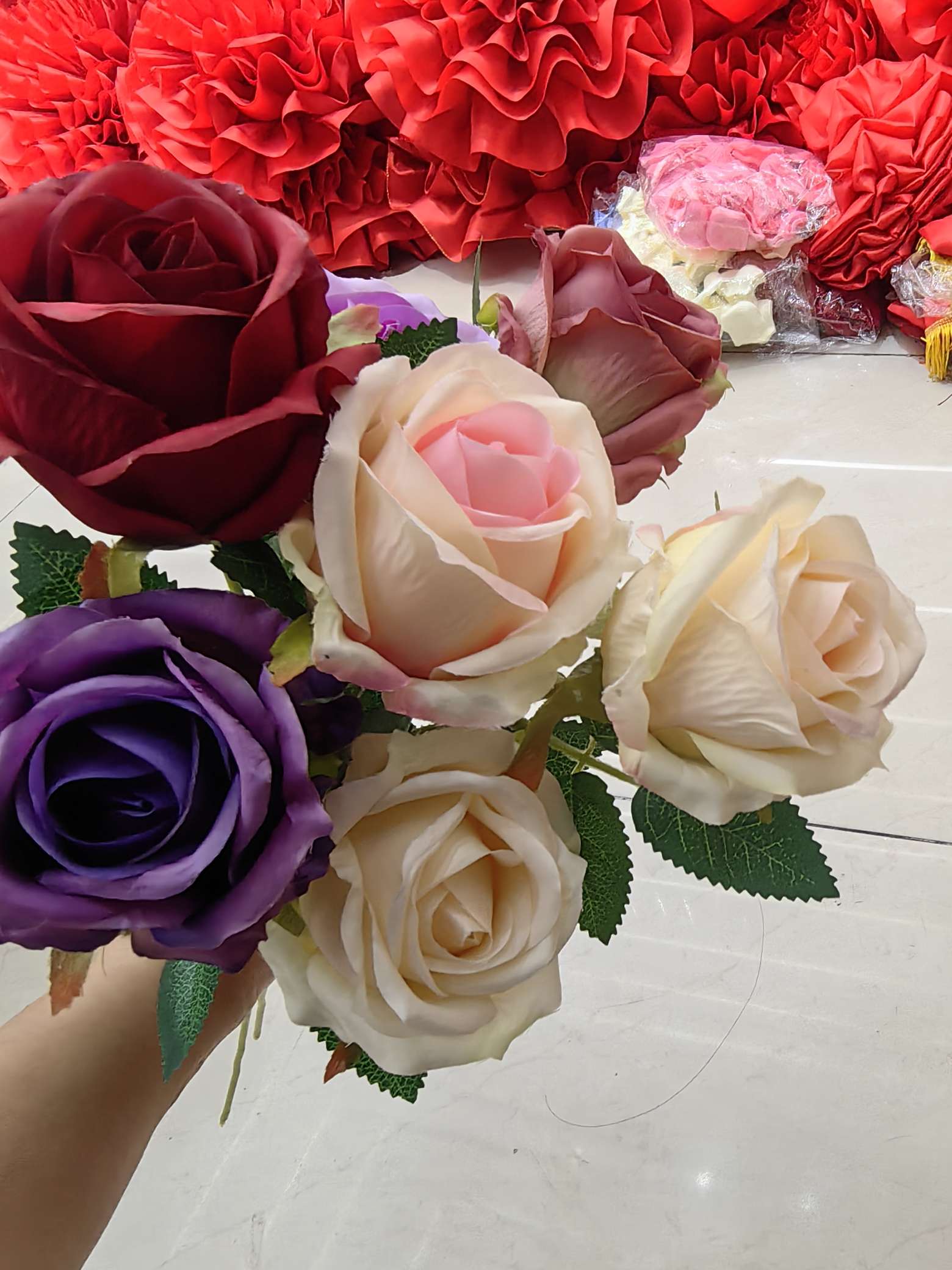 Single rose artificial flower, artificial rose Valentine's flower, Valentine's Day supplies artificial flower detail image 8