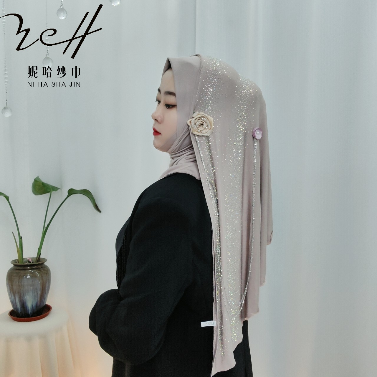 头巾女款长款穆斯林/犹太帽/耳朵帽/头巾/中东头巾产品图