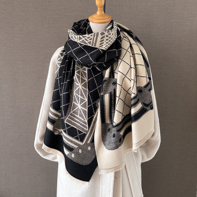 Cross-border wholesale of scarves, e-commerce live streaming, supply chain, new high-speed jacquard French tower