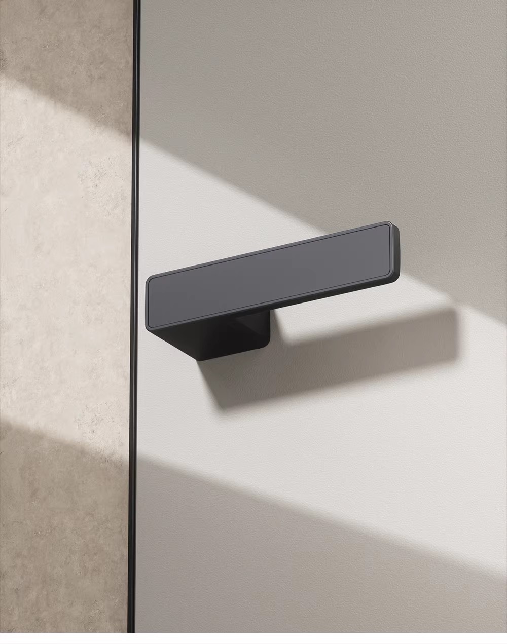 Haobao magnetic door lock for indoor bedrooms, silent black room door lock, minimalist and ecological one-line wooden door handle for home use pic 11