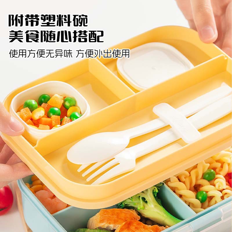 J35-69582026 nueva caja de almuerzo portátil de compartición de dibujos animados para estudiantes con comida caja de bento sellada microondas calentable lunch box Specification image
