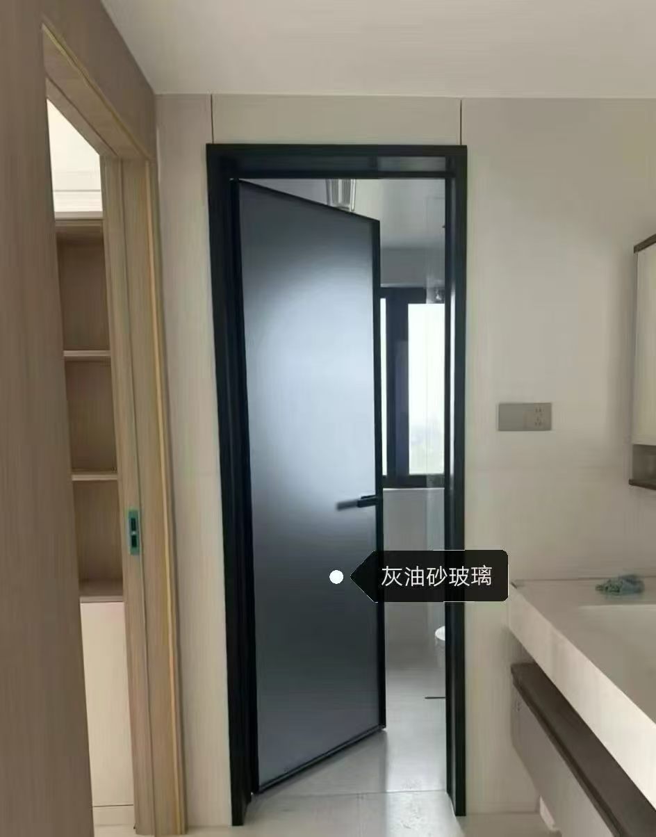 富鼎门窗灰油砂玻璃门防尘耐磨静音门芯板平开门