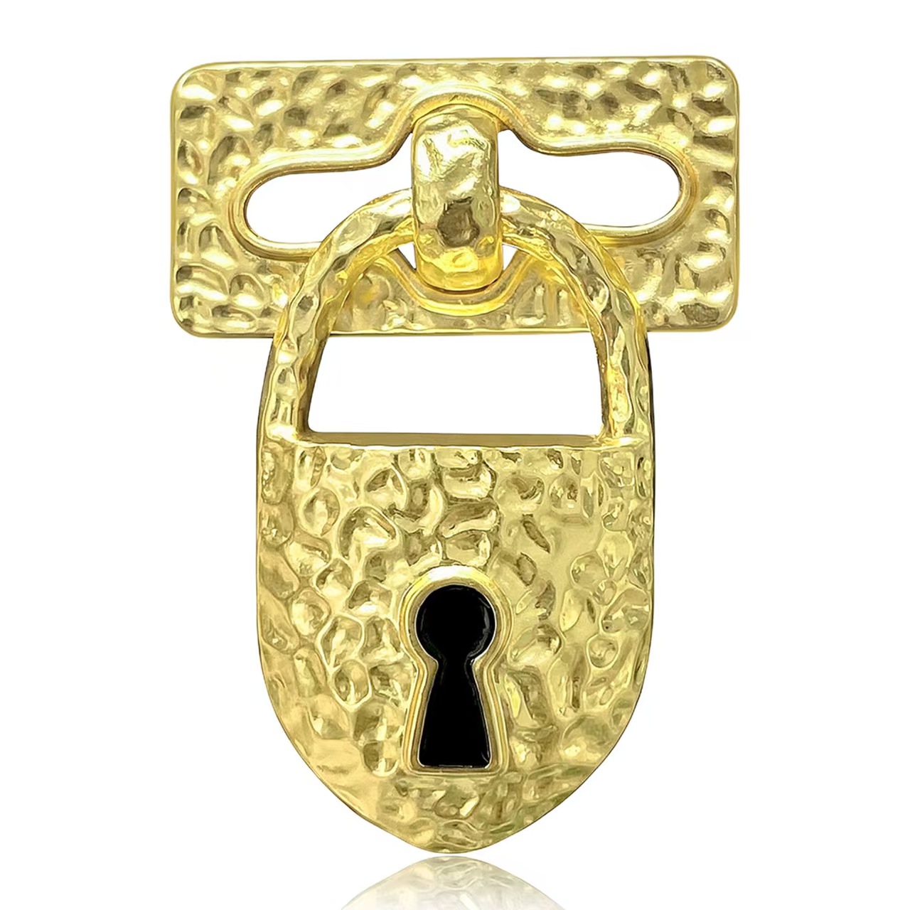 欧美夸张小众设计感亚金锁扣胸针时尚西装大衣厂家直销批发百搭 