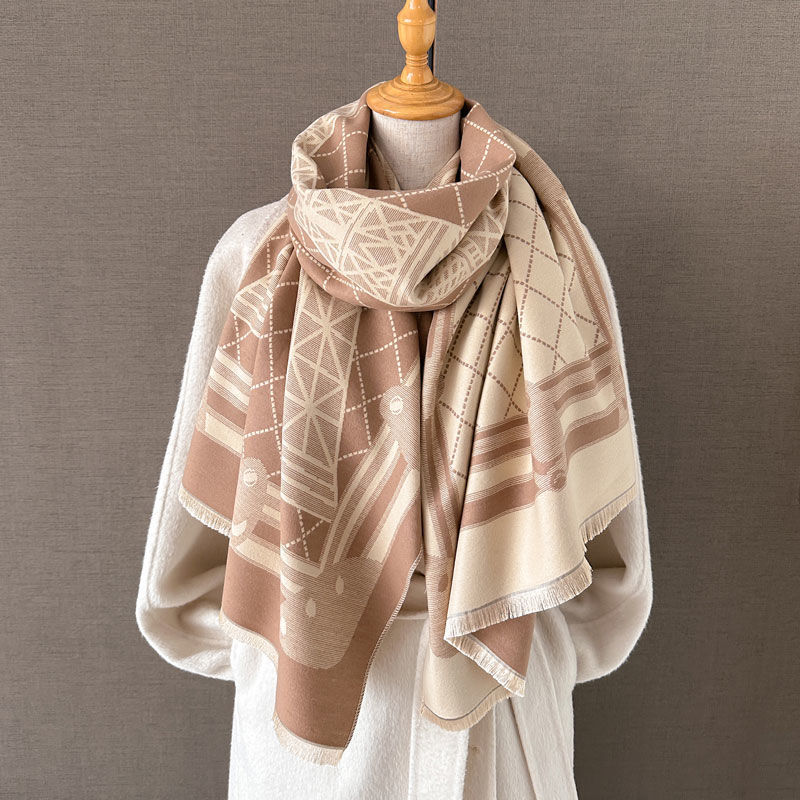 Cross-border wholesale of scarves, e-commerce live streaming, supply chain, new high-speed jacquard French tower details Picture