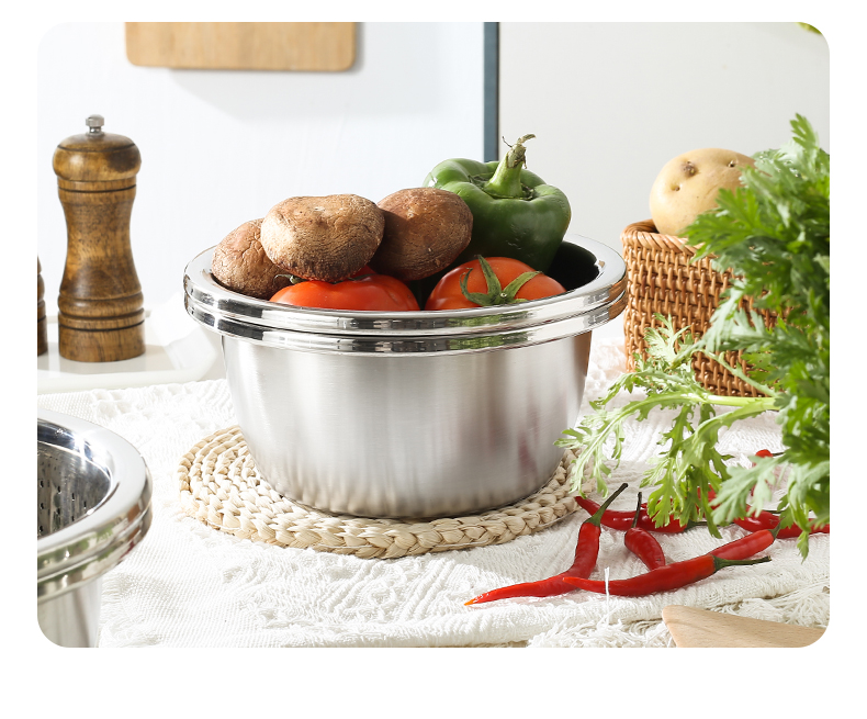 304调料缸洗菜盆沥水篮洗米筛淘米盆厨房神器水果篮多用盆 沥水篮、盆详情23