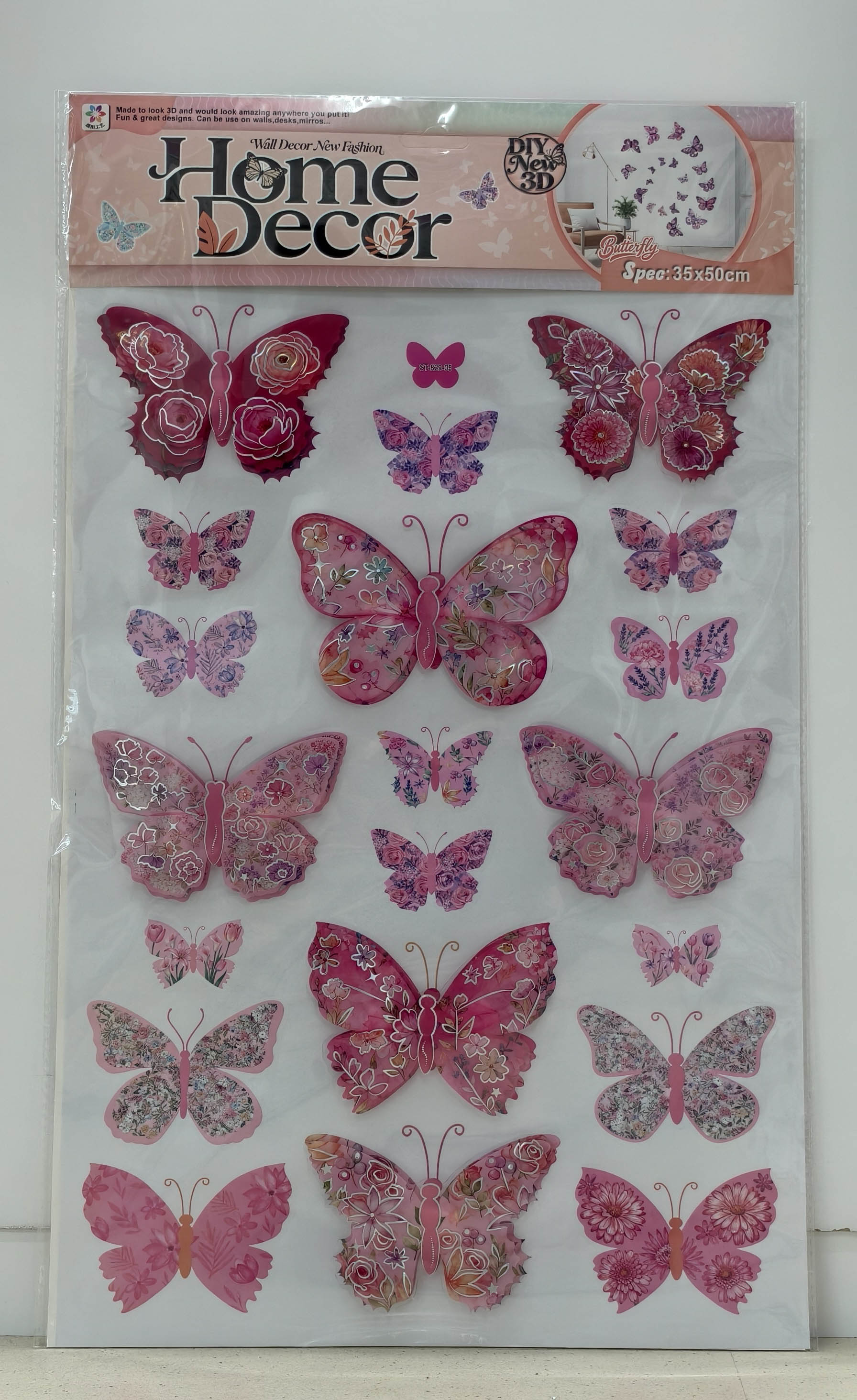 ST829 Butterfly-shaped Layer Decorative stickers