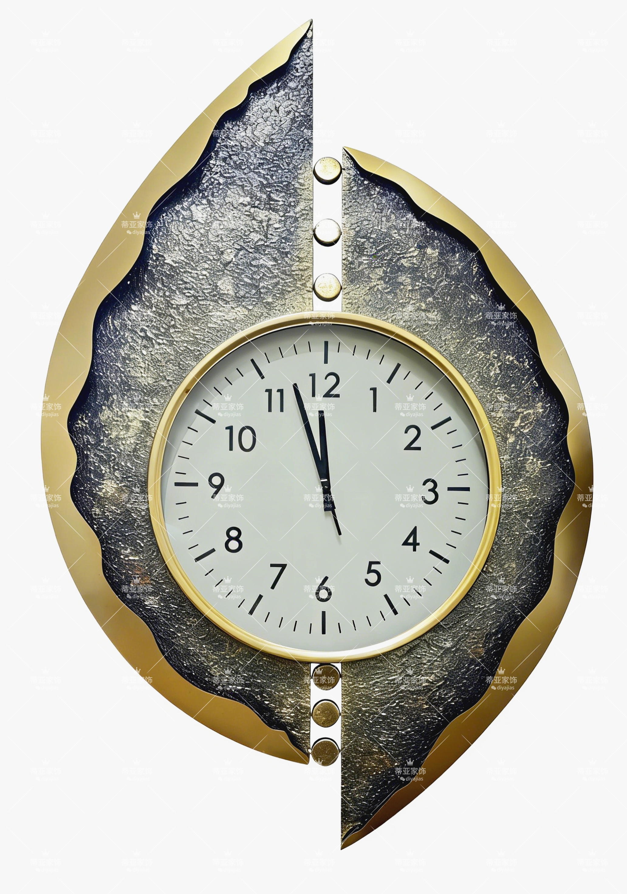 铁艺装饰艺术墙面挂钟与铁艺金色奢华钟表