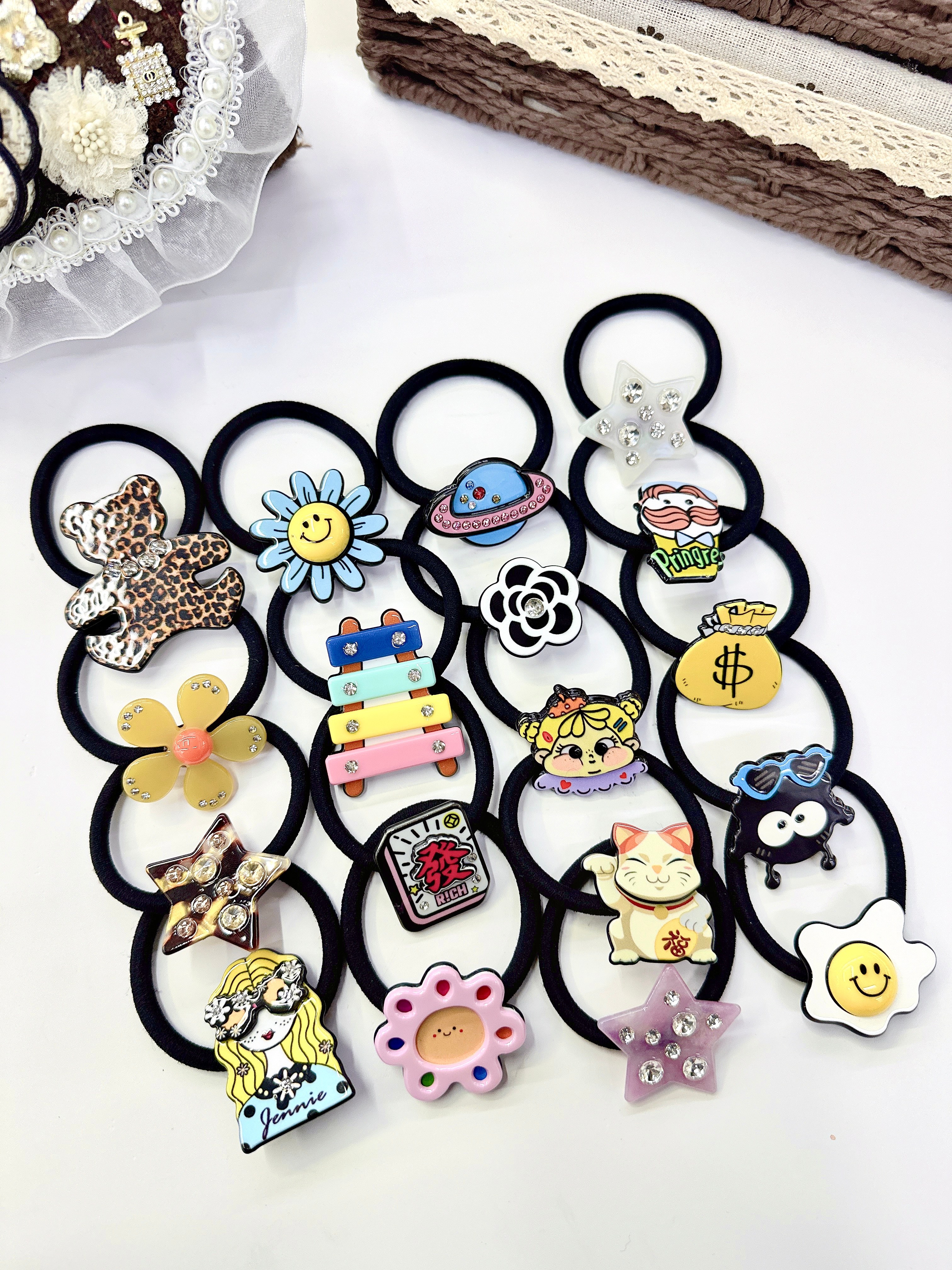 Original design, personalized and fashionable hair tie, cute acetate seamless hair band, high elasticity without damaging hair, trendy hair accessory pic 2