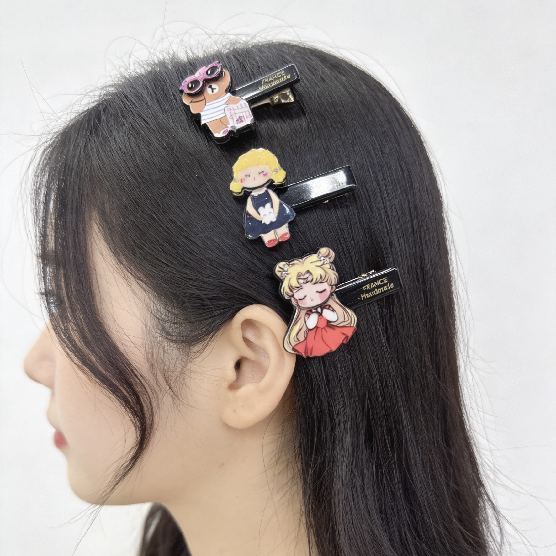 Original design, best-selling, fashionable, cartoon and cute acetate hair clips, high-quality fringe seaside clips, trendy boutique store, matching for women details Picture