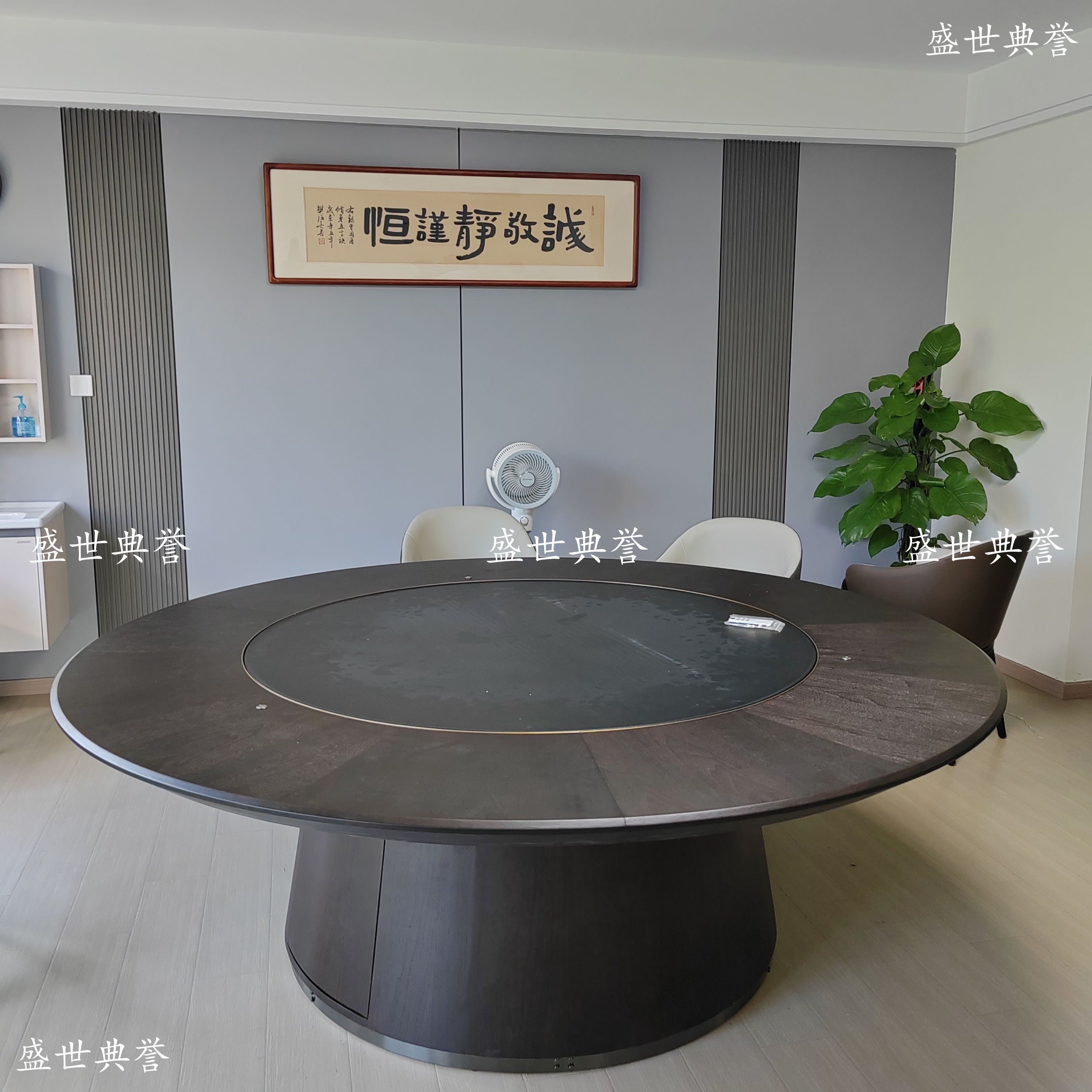 南京实木电动餐桌椅厂家直销酒店包厢平转盘电动桌会所20人大圆桌