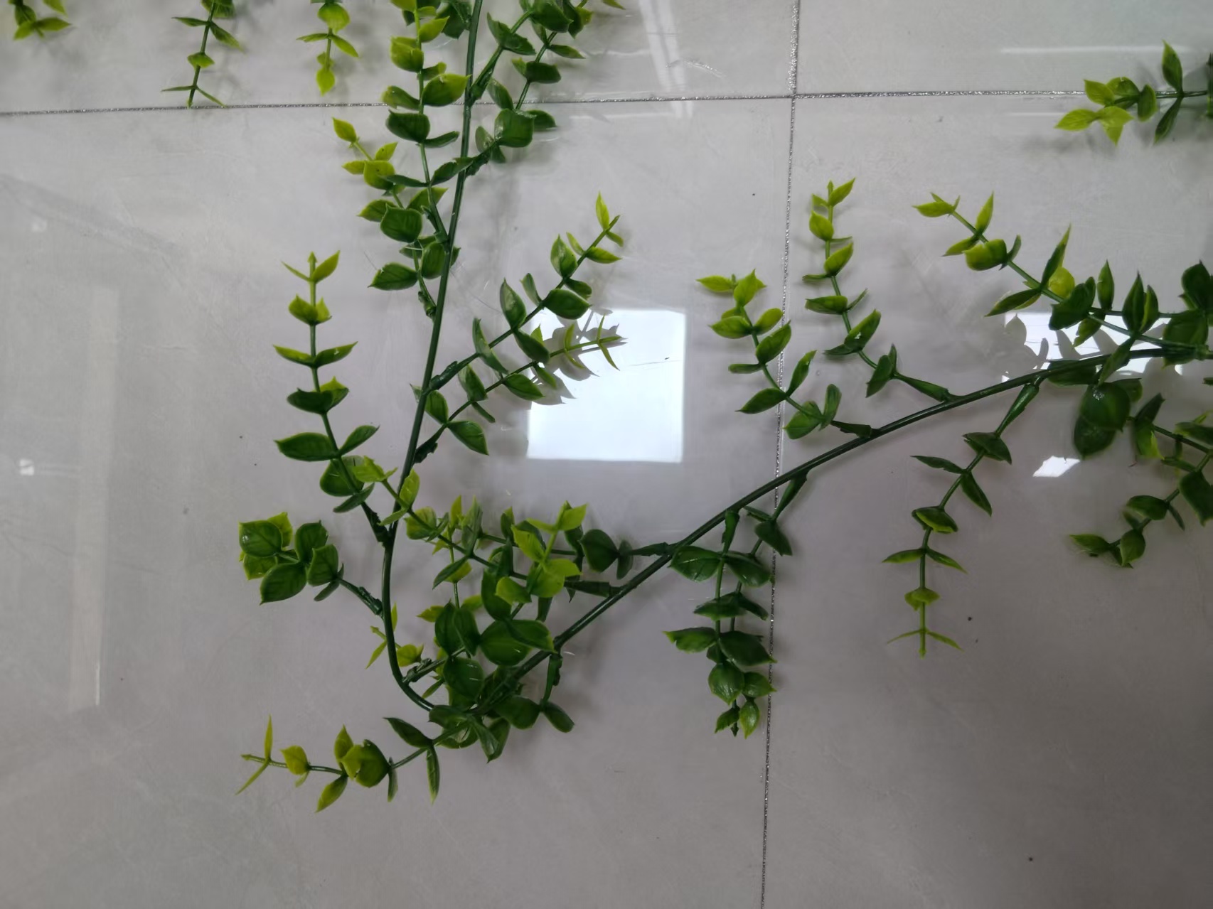 Simulated 72-mesh three-pronged eucalyptus plastic water plant vine DIY decoration craft, plastic water plant green plant flower vine hanging, simulated vine flower branch accessories, natural decoration Application Scenario