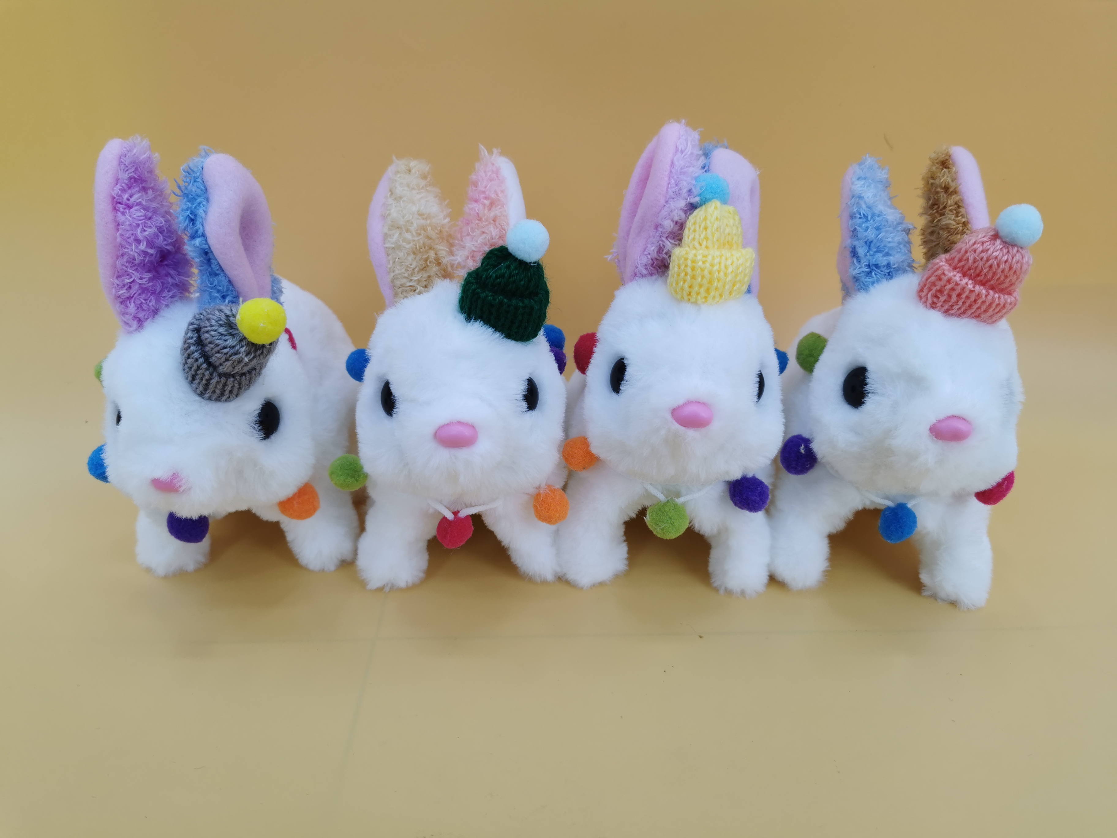 A highly realistic electric pet doll with the sound of a rabbit shaking its ears, a heartwarming plush decoration for home decoration