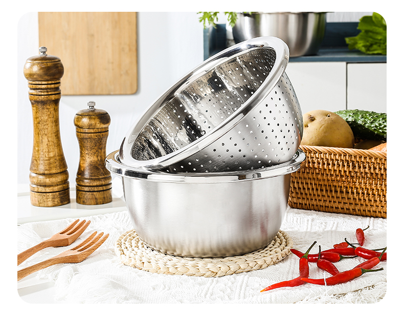 304调料缸洗菜盆沥水篮洗米筛淘米盆厨房神器水果篮多用盆 沥水篮、盆详情21