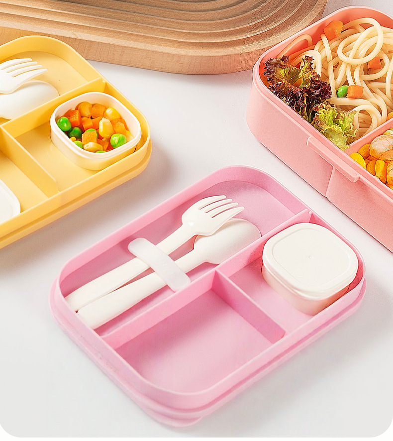 J35-69582026 nueva caja de almuerzo portátil de compartición de dibujos animados para estudiantes con comida caja de bento sellada microondas calentable lunch box detail image 2
