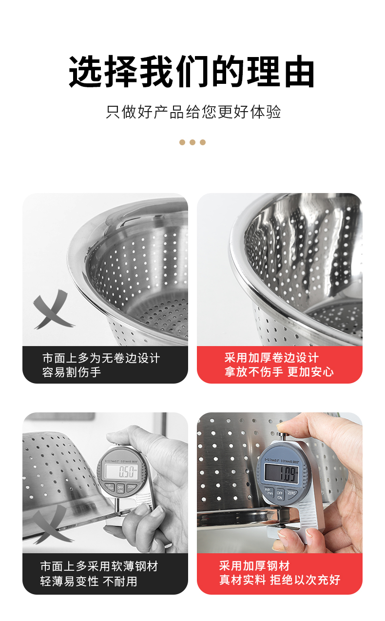 304调料缸洗菜盆沥水篮洗米筛淘米盆厨房神器水果篮多用盆 沥水篮、盆详情5