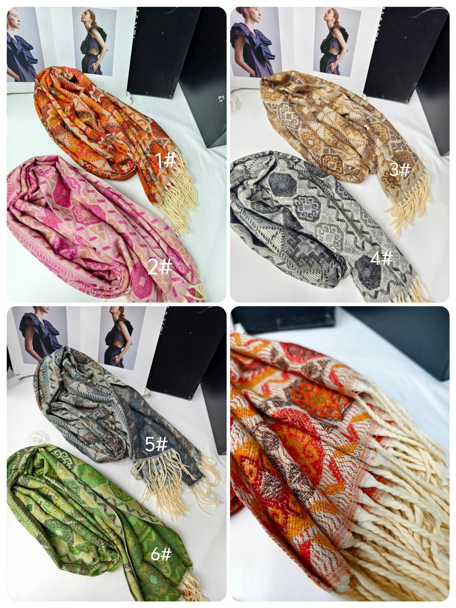 Export export scarf wholesale e-commerce live streaming New retro jacquard series Octopus Geometry supply chain supply Application Scenario